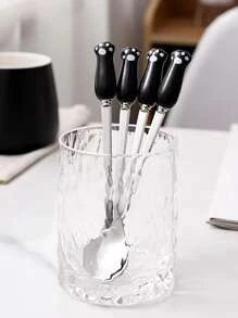 1pc Stainless Steel Spoon, Paw Pattern Dinner Spoon For Kitchen - Multicolor - View 1