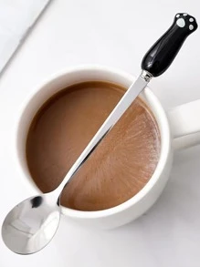 1pc Stainless Steel Spoon, Paw Pattern Dinner Spoon For Kitchen - Multicolor - View 6