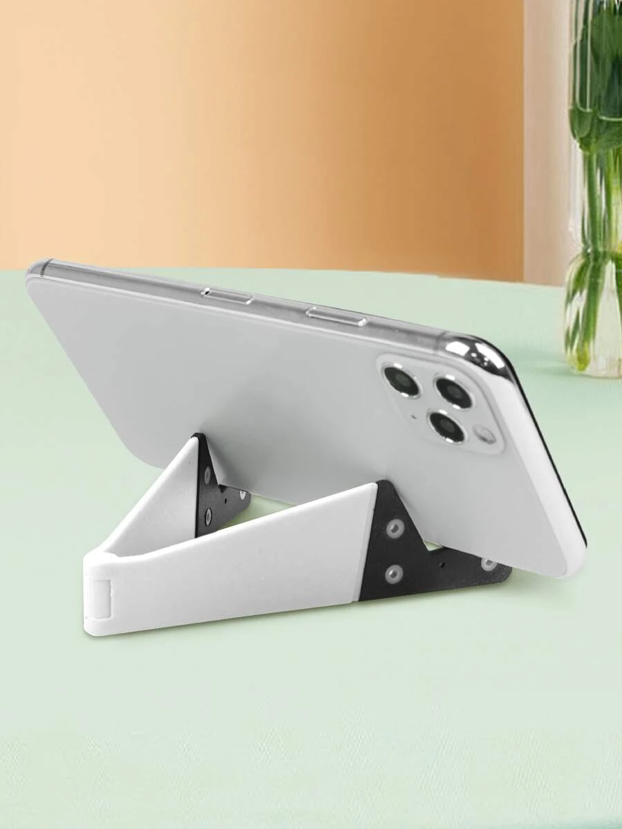1pc V-shaped Desktop Foldable Phone Holder - White - View 1