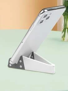 1pc V-shaped Desktop Foldable Phone Holder - White - View 2