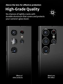 2 miếng bảo vệ ống kính HD Tương thích với Samsung - màu đen - Xem 5