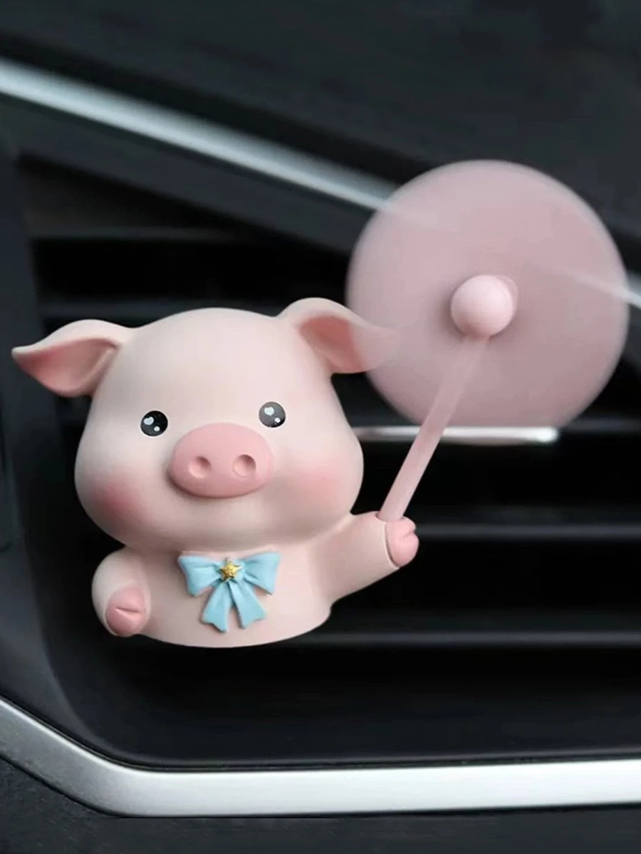 1入組豬設計汽車出風口裝飾品 - 粉色 - 查看 1