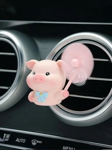 1入組豬設計汽車出風口裝飾品 - 粉色 - 查看 2