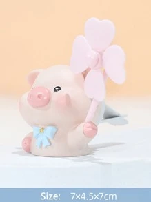 1入組豬設計汽車出風口裝飾品 - 粉色 - 查看 3