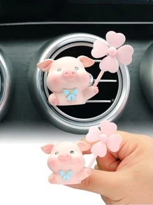 1入組豬設計汽車出風口裝飾品 - 粉色 - 查看 4