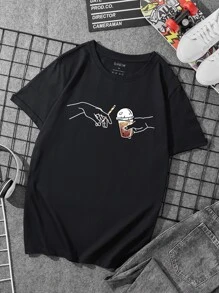 Men Figure Graphic Tee - Black - View 1