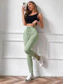 SHEIN Essnce 側邊十字交叉寬腰帶緊身打底褲