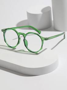 圓框眼鏡 - 綠色 - 查看 1