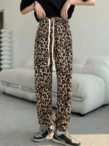 Quần thể thao nữ Dây kéo Túi In hoa Báo - Nhiều màu - Xem 1