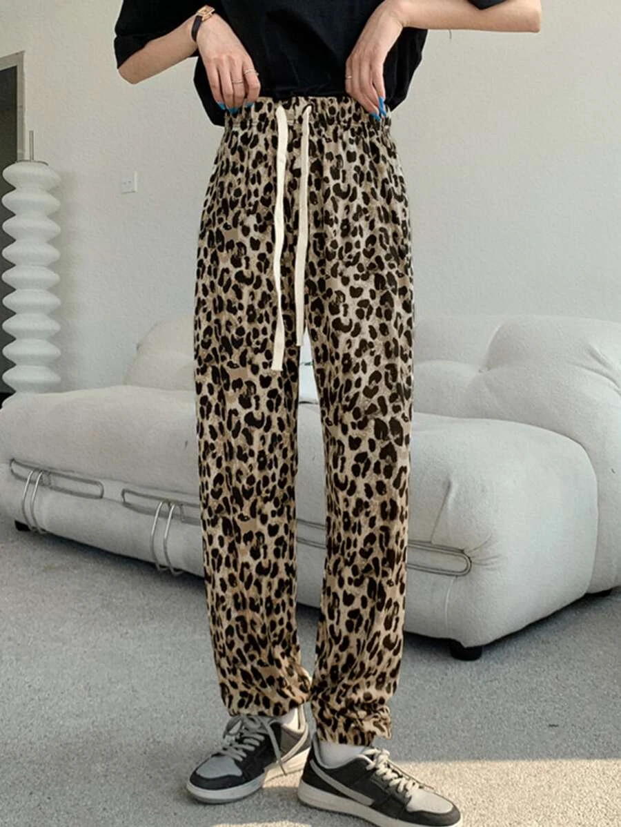 Quần thể thao nữ Dây kéo Túi In hoa Báo - Nhiều màu - Xem 1