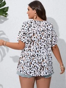 SHEIN LUNE Áo sơ mi Plus Size Tất cả trên in Giải trí - Nhiều màu - Xem 2