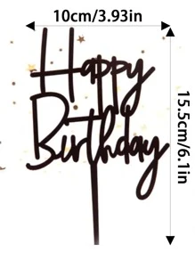 黑色亚克力创意蛋糕装饰插牌，甜点烘焙装饰品 - 黑色 - 查看 8