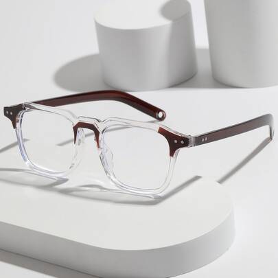 Rivet Decor Square Frame Eyeglasses