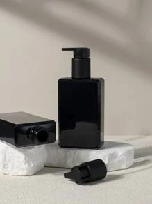 1pc 200ml Plastic Lotion Dispenser, Classic Black Lotion Bottle For Bathroom Home Bathroom Decor Fall Decor Back To School - Black - View 3