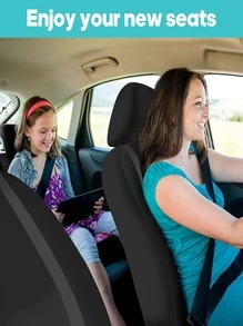 9入組撞色汽車座套套裝 - 灰色 - 查看 6