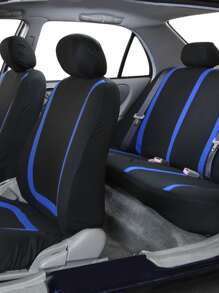Bộ 9 Áo Bọc Ghế Ô Tô Hai Tông Màu - Màu xanh lam - Xem 1