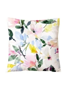 1 件/2 件毛绒墨水印花靠垫套 - 彩色 - 查看 1