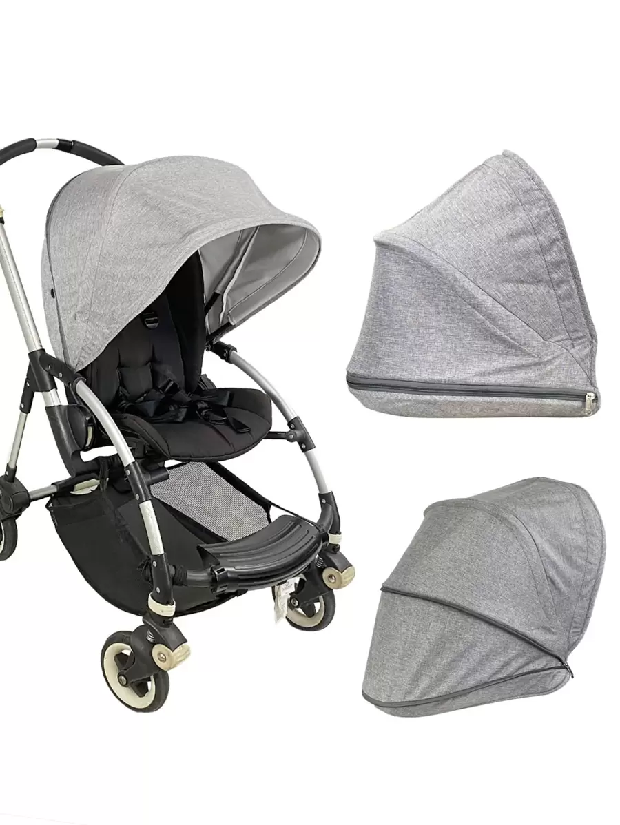 1pc Baby Plain Carriage Canopy - Grey - View 1