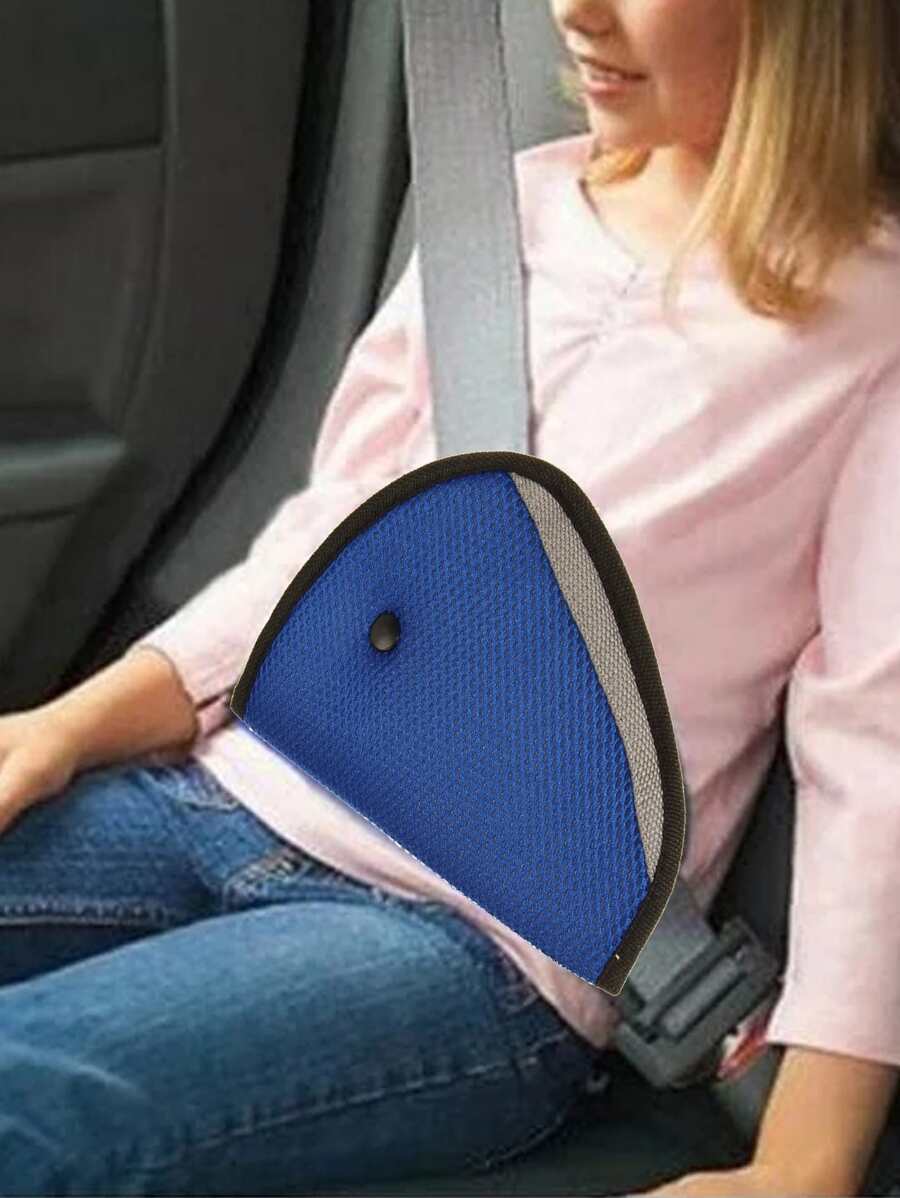 1pc Car Color Block Adjustable Child Seat Fixed Belt - Blue - View 1