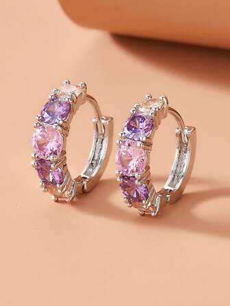 Pendientes de aro zirconia cúbica