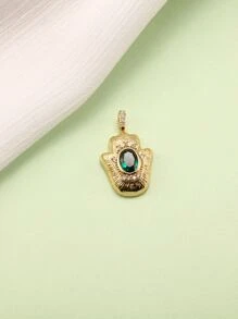 Cubic Zirconia Decor Hand DIY Pendant - Yellow Gold - View 2