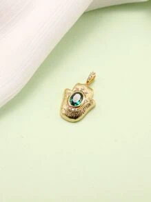 Cubic Zirconia Decor Hand DIY Pendant - Yellow Gold - View 4