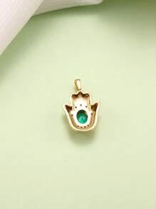 Cubic Zirconia Decor Hand DIY Pendant - Yellow Gold - View 5