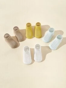 4pairs Baby Solid Crew Socks - Multicolor - View 2
