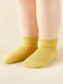 4pairs Baby Solid Crew Socks - Multicolor - View 4