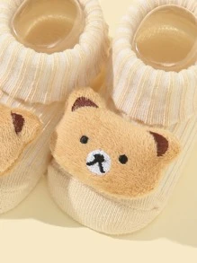 Bebé 1 par Calcetines con diseño de oso - Beis - Ver 4
