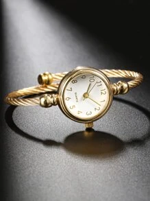 1pc Vintage Retro Roman Numeral Women Quartz Wrist Watch