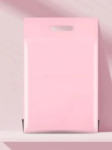 5入組防水粉色禮品包裝袋（335mm*255mm）,帶手把和自黏航運郵袋,可用於學校、辦公室、和運輸 - 淺粉色 - 查看 3