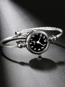 1 件复古森系风格小众女士罗马数字石英手链手表 - 銀色 - 查看 5