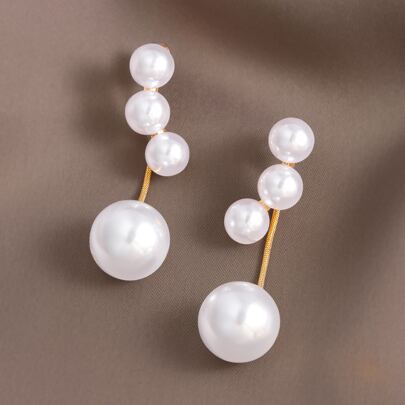 Faux Pearl Decor Earring Jackets