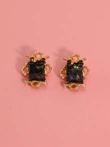 Rhinestone Decor Ear Cuffs - Black - View 1