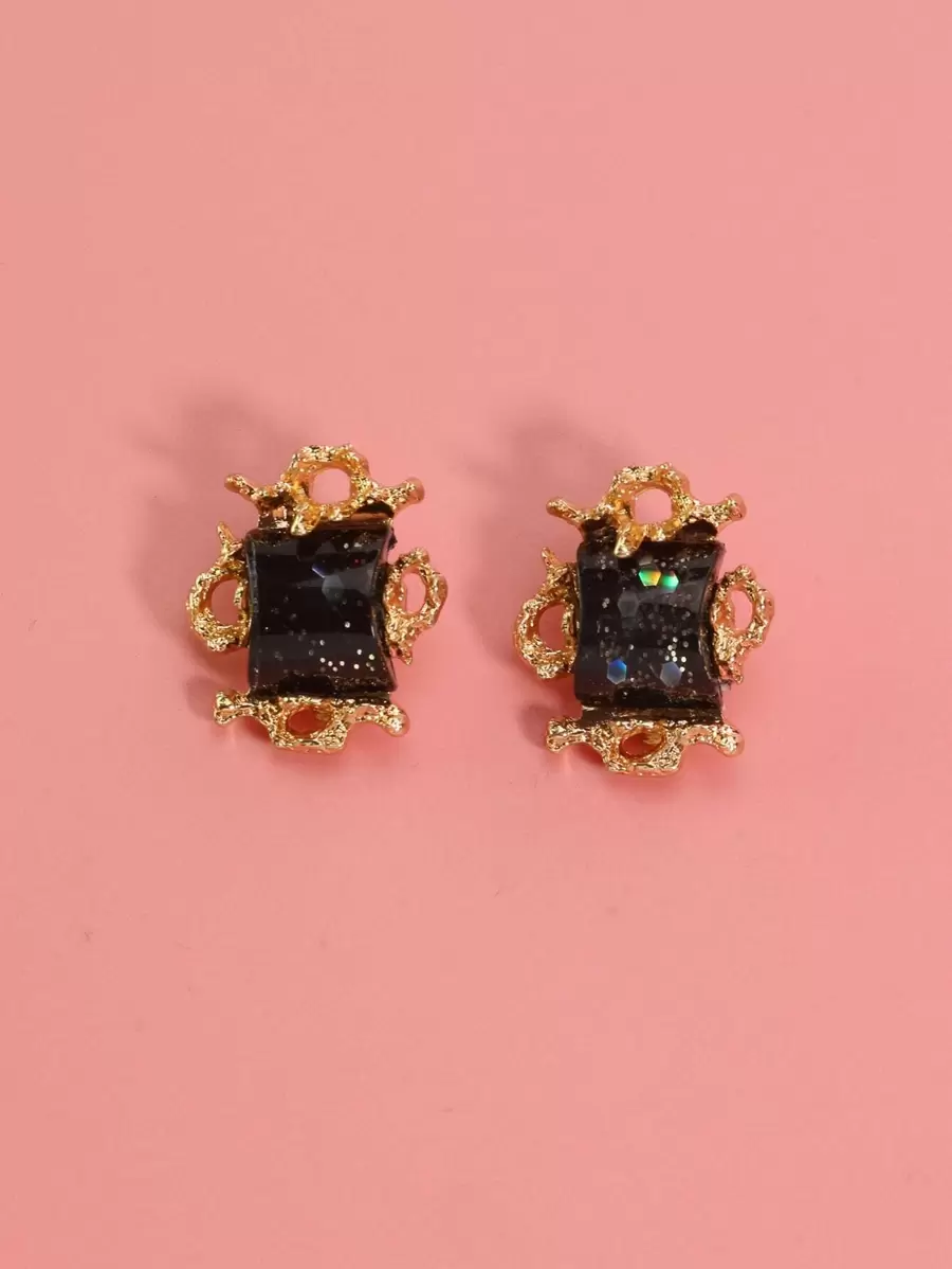 Rhinestone Decor Ear Cuffs - Black - View 1