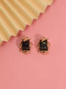 Rhinestone Decor Ear Cuffs - Black - View 2