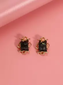 Rhinestone Decor Ear Cuffs - Black - View 4