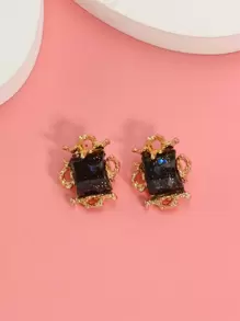Rhinestone Decor Ear Cuffs - Black - View 5