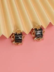 Rhinestone Decor Ear Cuffs - Black - View 7