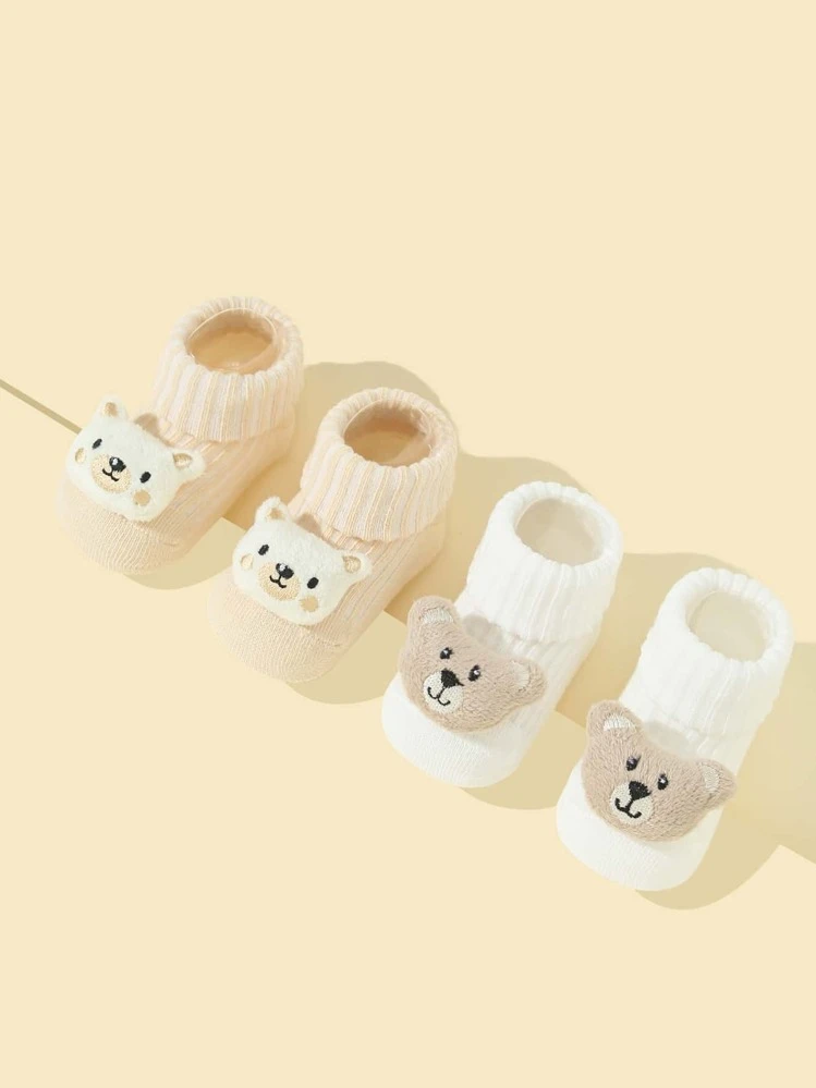 Vớ trang trí hình gấu 2 gói - Nhiều màu - Xem 2