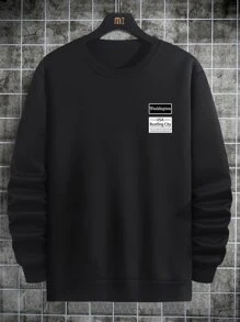 Manfinity Homme Áo nỉ Nam Lá thư Giải trí - màu đen - Xem 2