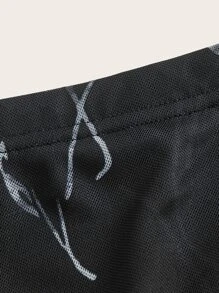 ROMWE Goth 印花木耳邊網紗半身裙 - 黑色 - 查看 5