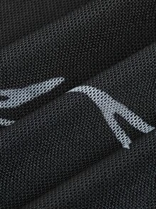 ROMWE Goth 印花木耳邊網紗半身裙 - 黑色 - 查看 4