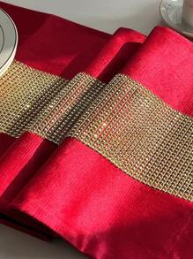 1入組豪華時尚桌旗/床旗/床罩帶水鑽裝飾 - 紅色 - 查看 5