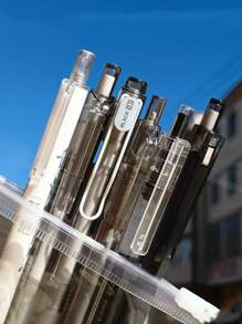 6pcs Letter Graphic Gel Pen - Black and White - View 2