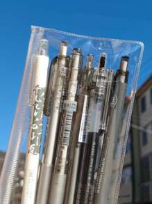 6pcs Letter Graphic Gel Pen - Black and White - View 5