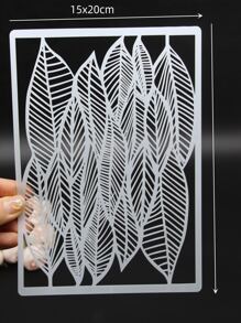1pc Hollow Leaf Painting Template - White - View 2