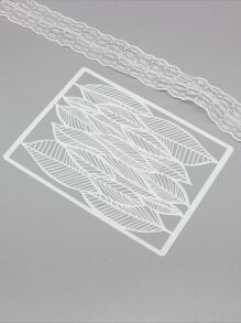 1pc Hollow Leaf Painting Template - White - View 3