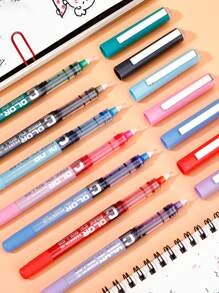 Style Colored Liquid Ink Quick-Dry Ballpoint Pens Set, 7 Random Colors - Multicolor - View 2